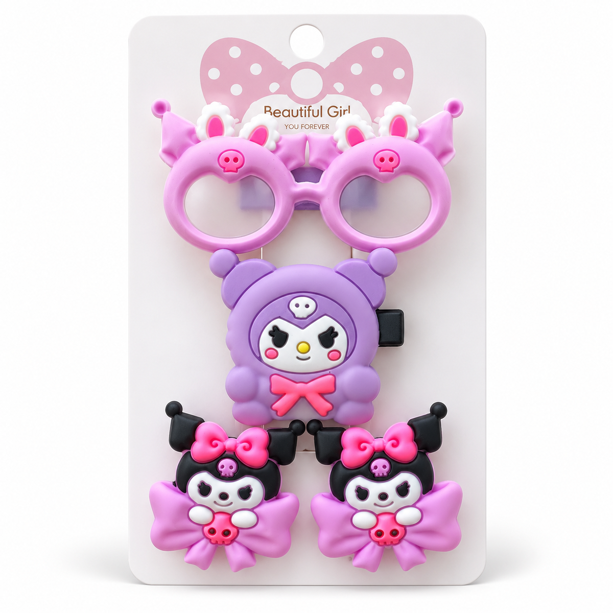 Cute Cartoon Hair Clip Set for Girls – 4 Pieces