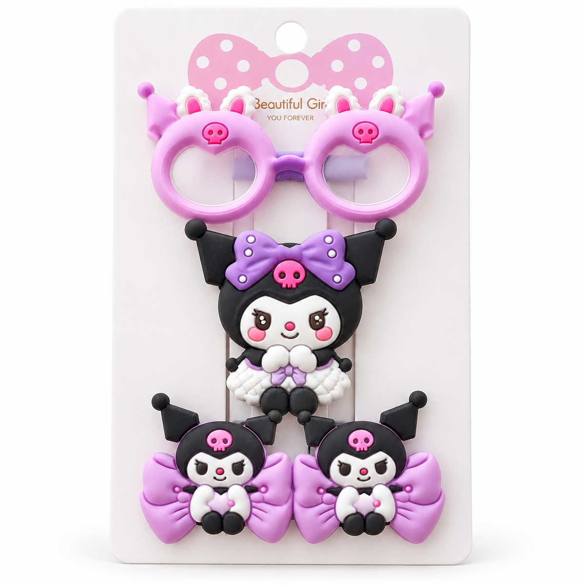 Cute Cartoon Hair Clip Set for Girls – 4 Pieces