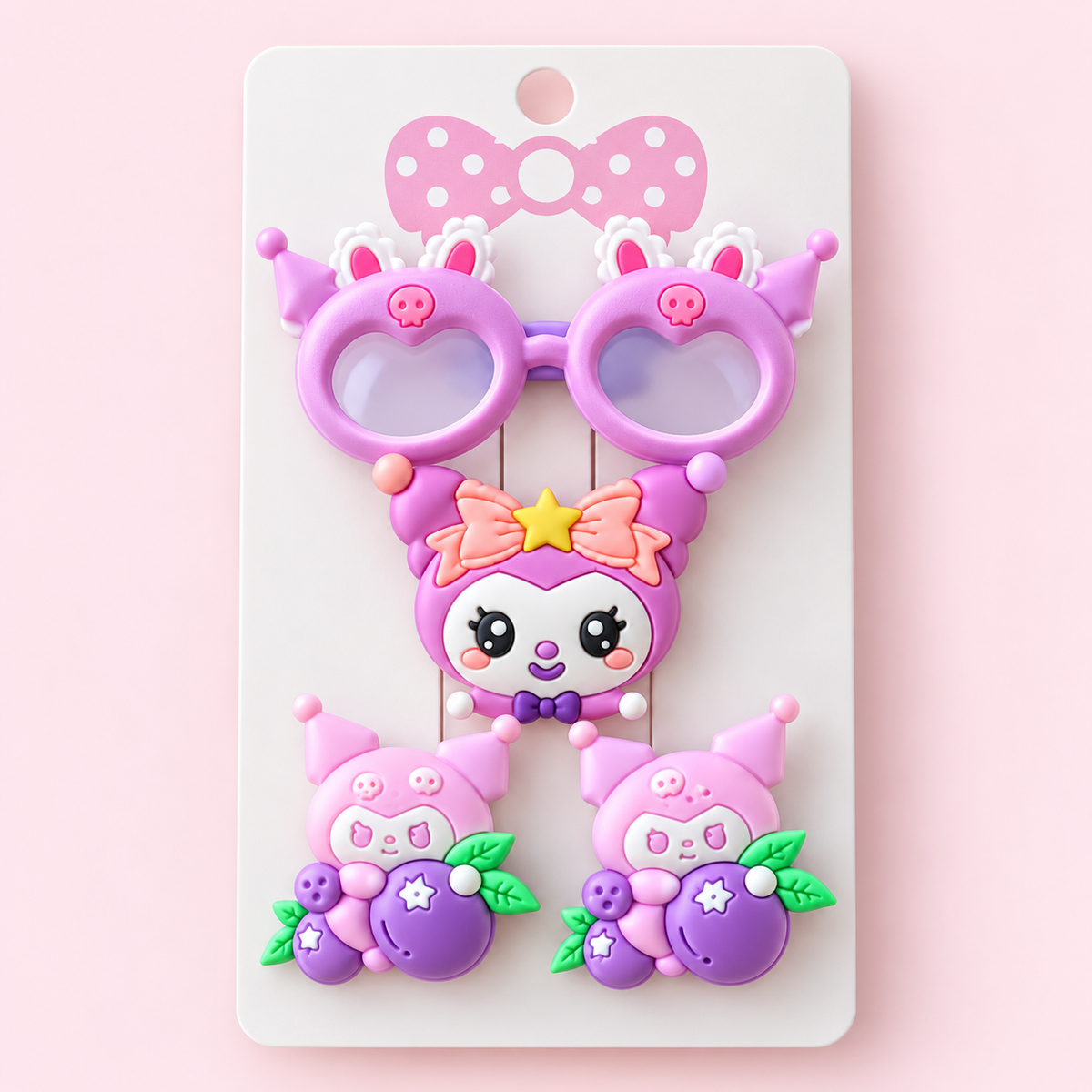 Cute Cartoon Hair Clip Set for Girls – 4 Pieces
