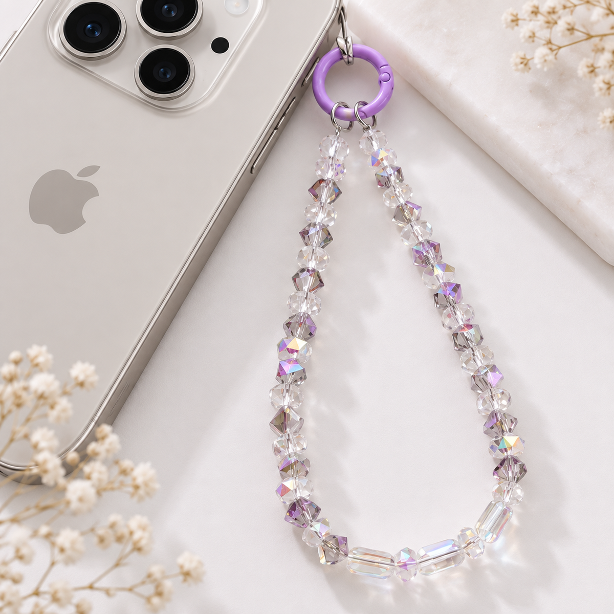 beaded phone charm