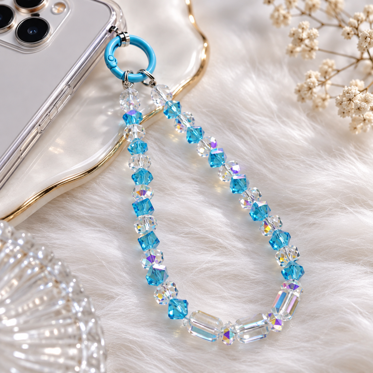 beaded phone charm