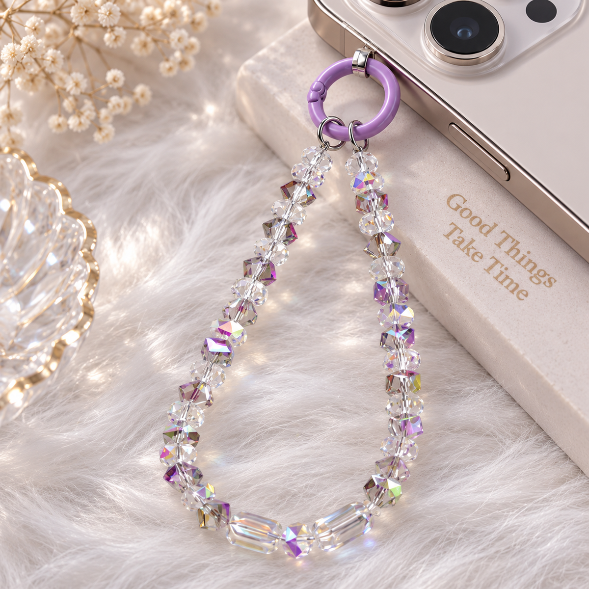 beaded phone charm