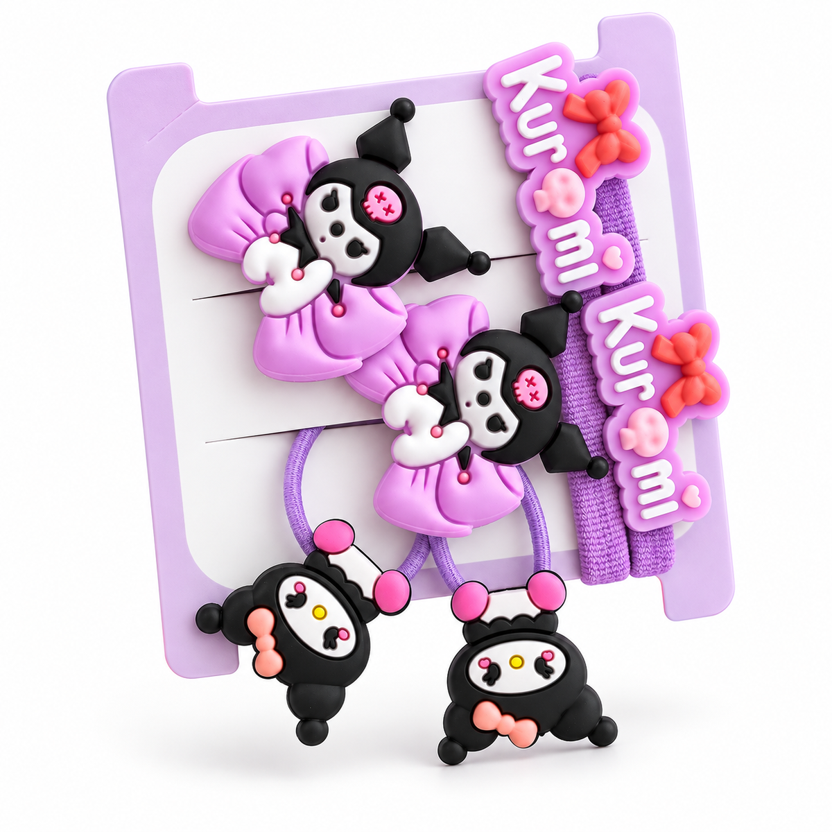 Cute Purple Cartoon Hair Accessory Set for Girls