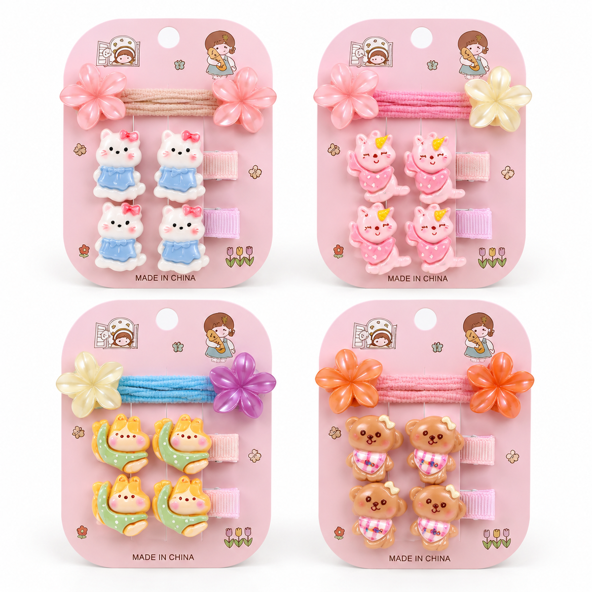 Cute Cartoon Hair Clip Set for Girls