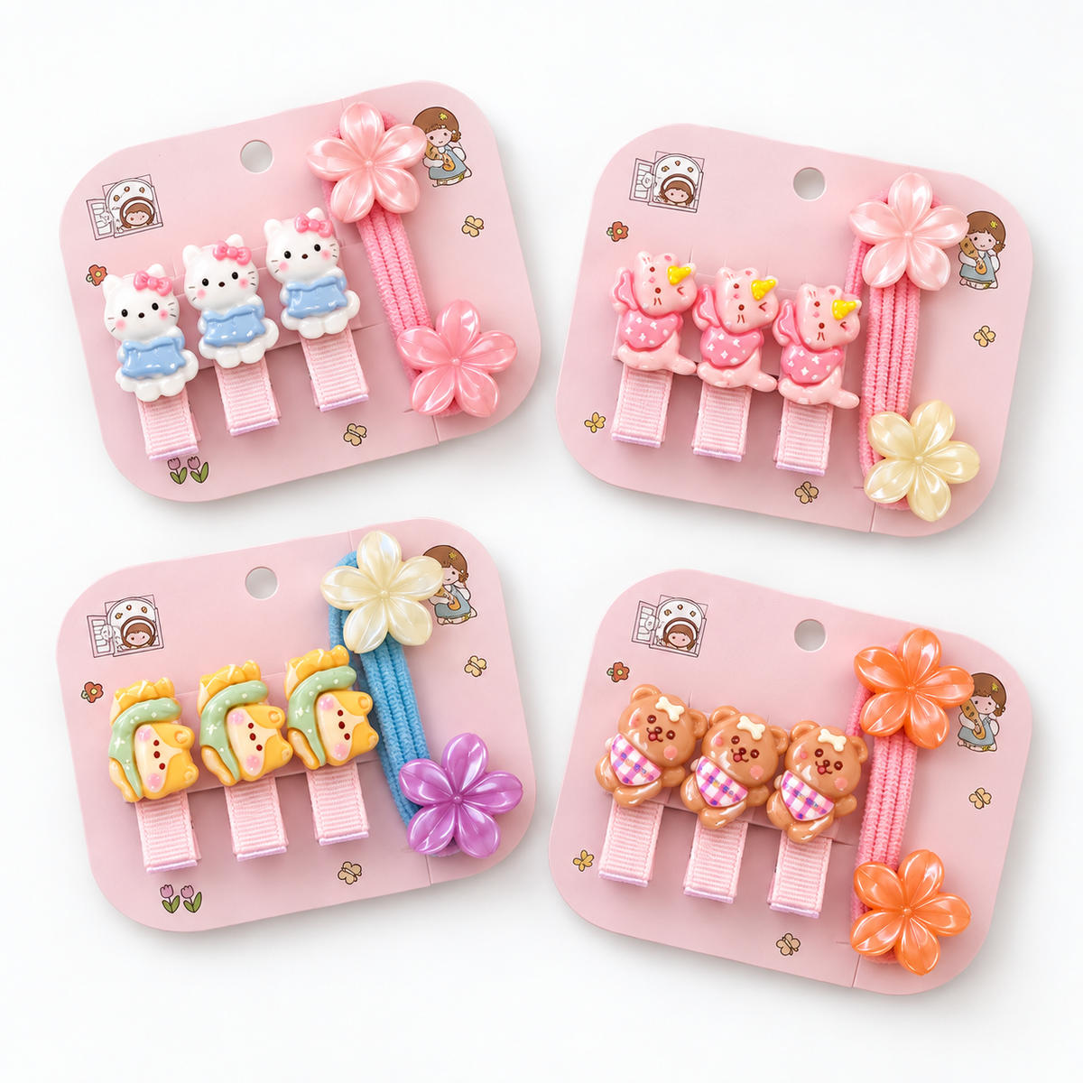 Cute Cartoon Hair Clip Set for Girls