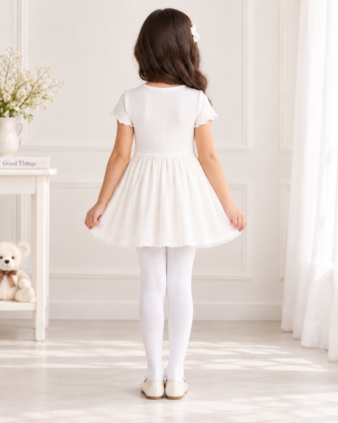 Cream Regular Length Cotton Rich Cable Tights