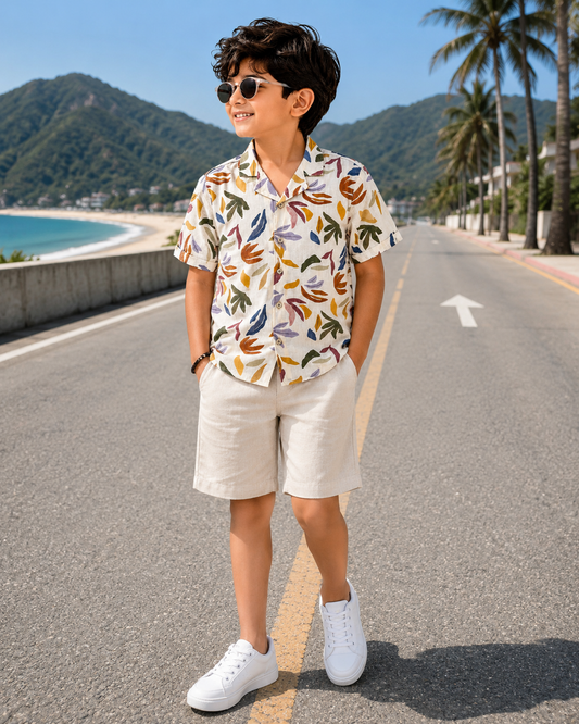 Bambino Boys Printed Sunshine Casual Shirt