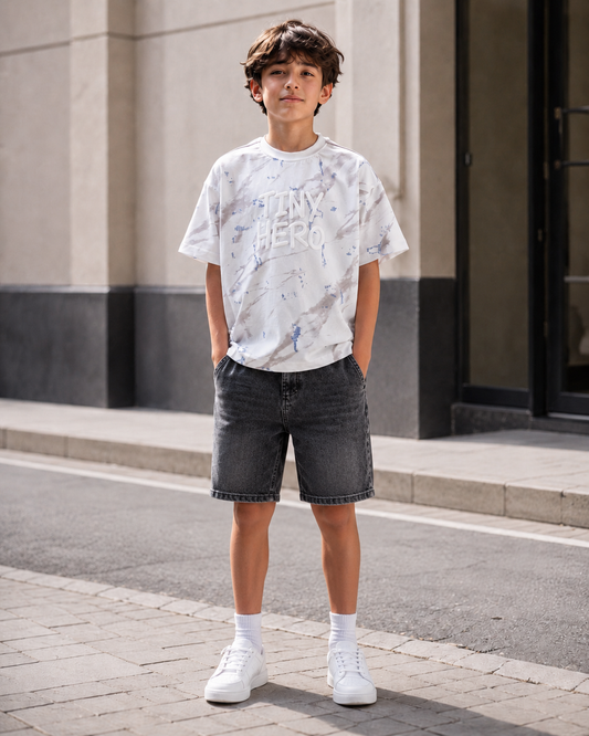 Boys Tiny Hero Printed Cotton T-Shirt