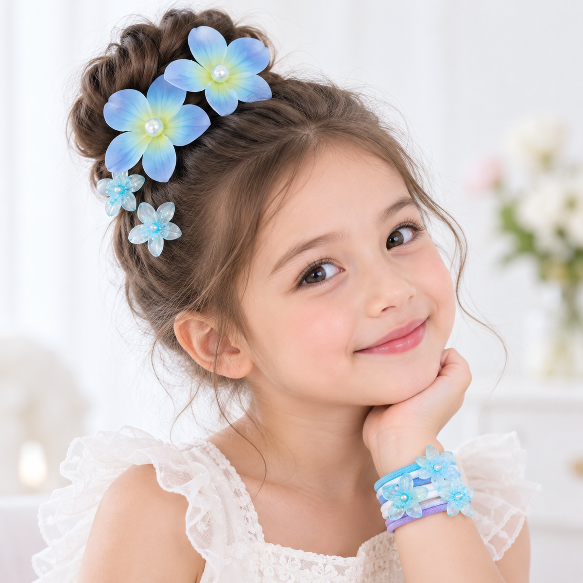 Floral Hair Tie  Clip