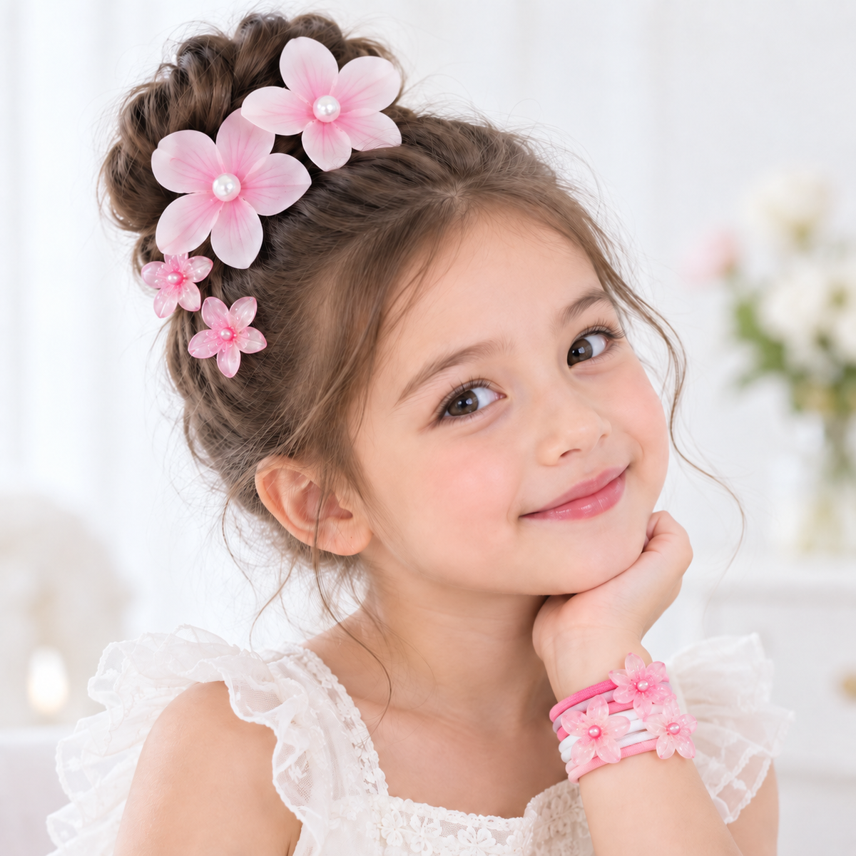 Floral Hair Tie  Clip