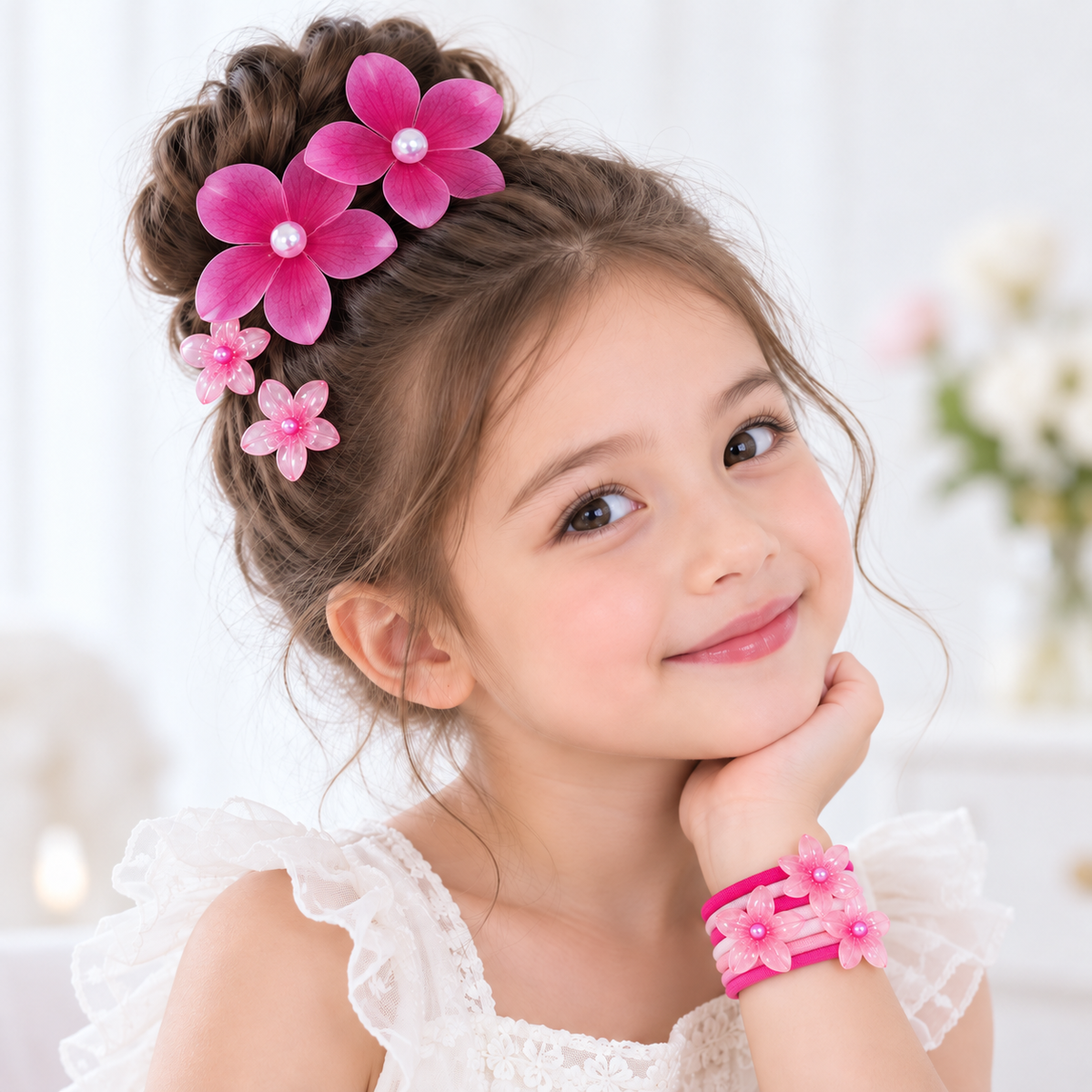 Floral Hair Tie  Clip