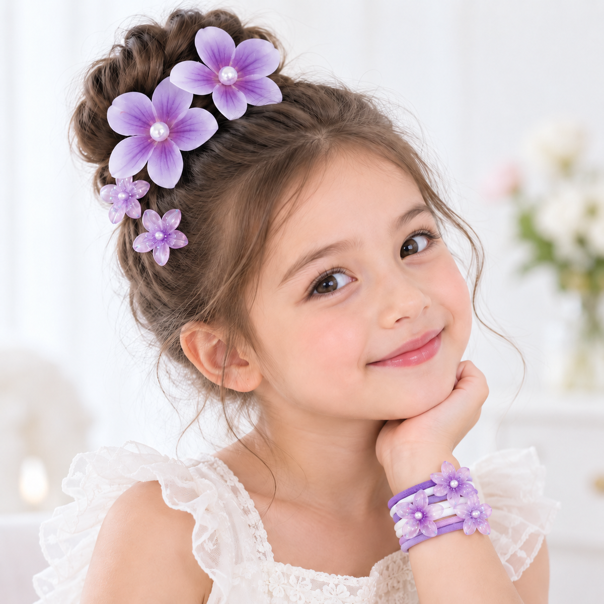 Floral Hair Tie  Clip