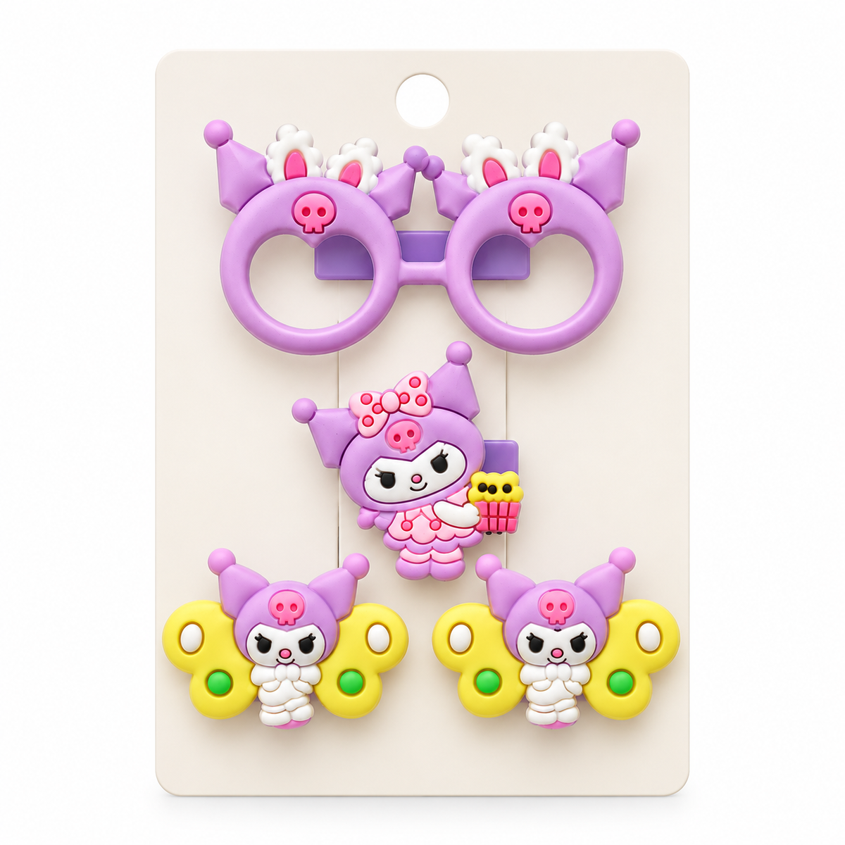 Cute Purple Cartoon Hair Clip Set for Girls