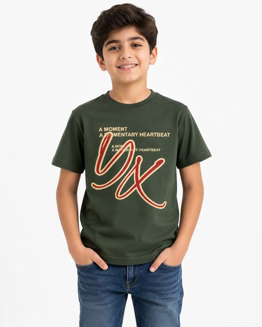 Boys Statement Graphic T-Shirt  Dark Oli