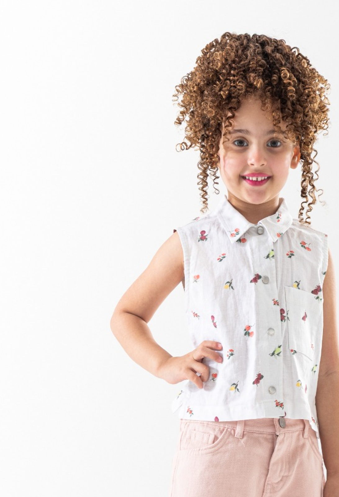 Girls Rose Print Blouse
