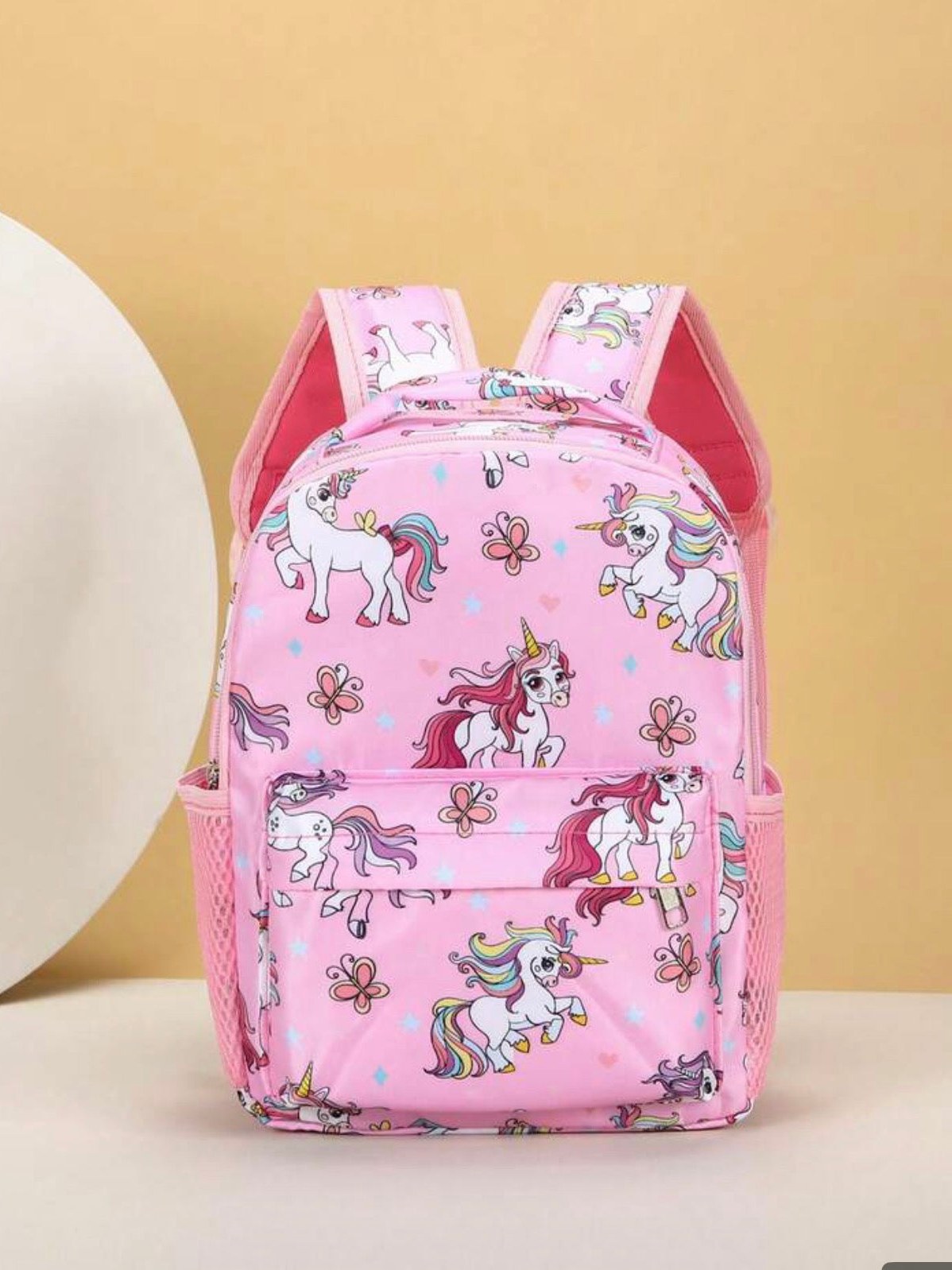 Pink Graphic Casual Backpack