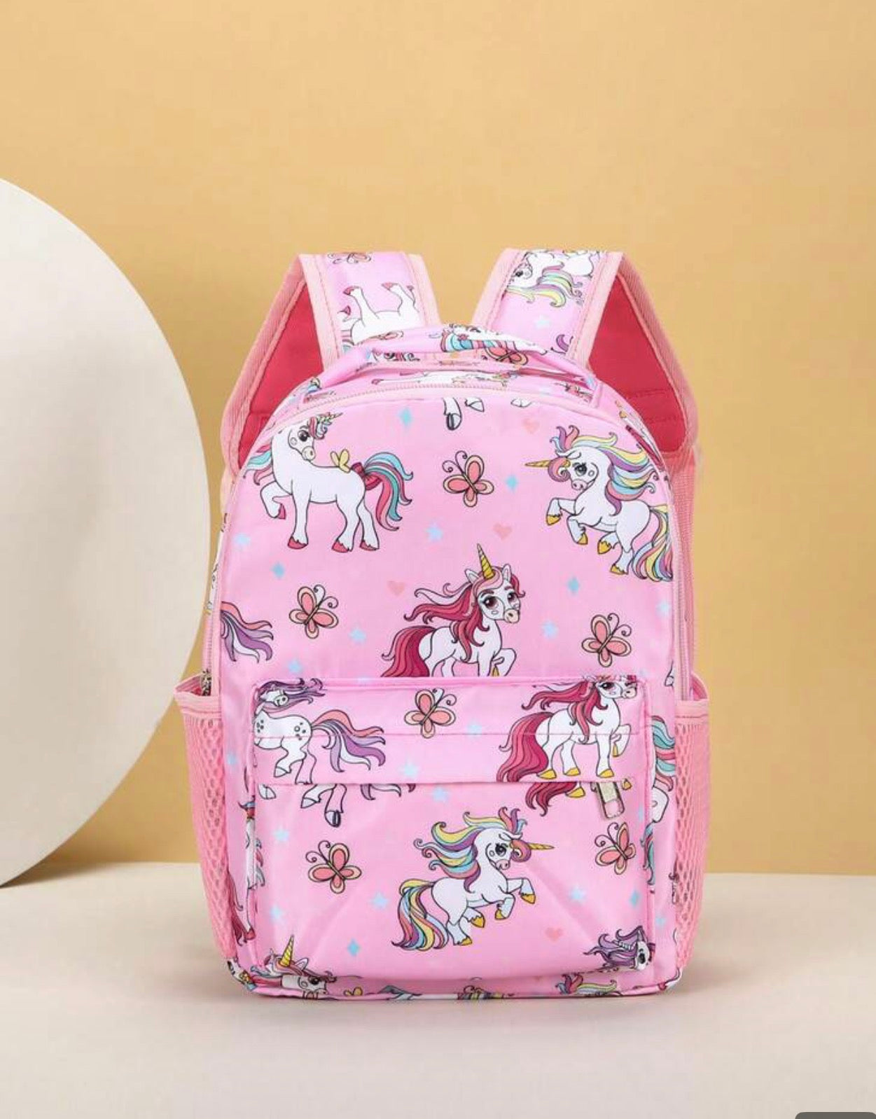 Pink Graphic Casual Backpack