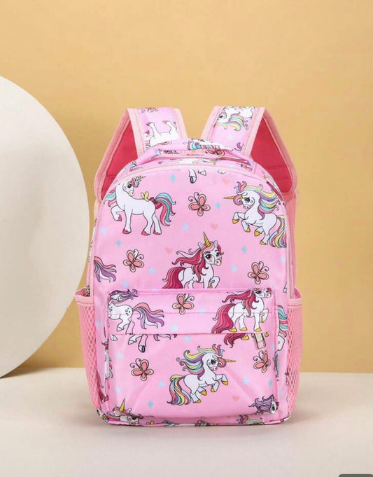 Pink Graphic Casual Backpack