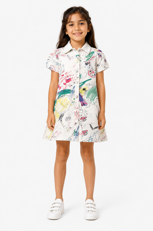 Girls White High Quality comfortable , stylish and durable Dress