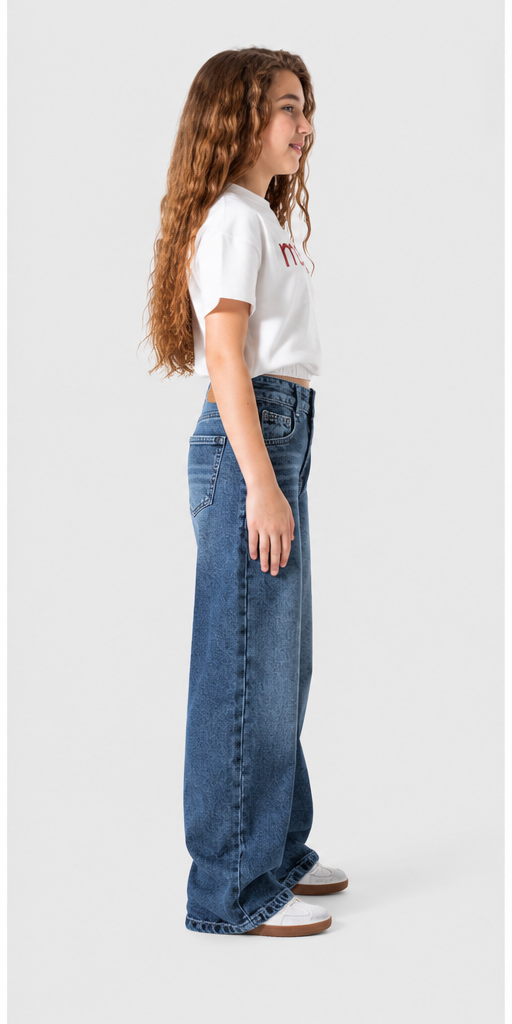 Girls Wide-Leg Premium Denim Jeans