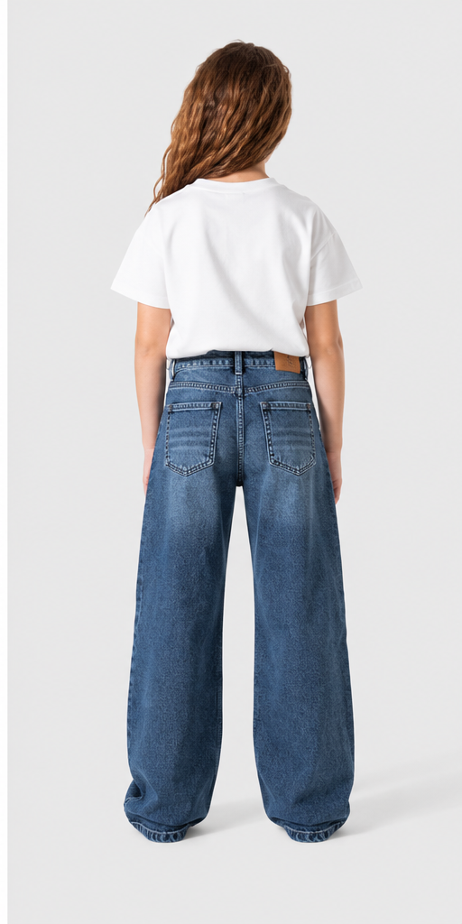 Girls Wide-Leg Premium Denim Jeans