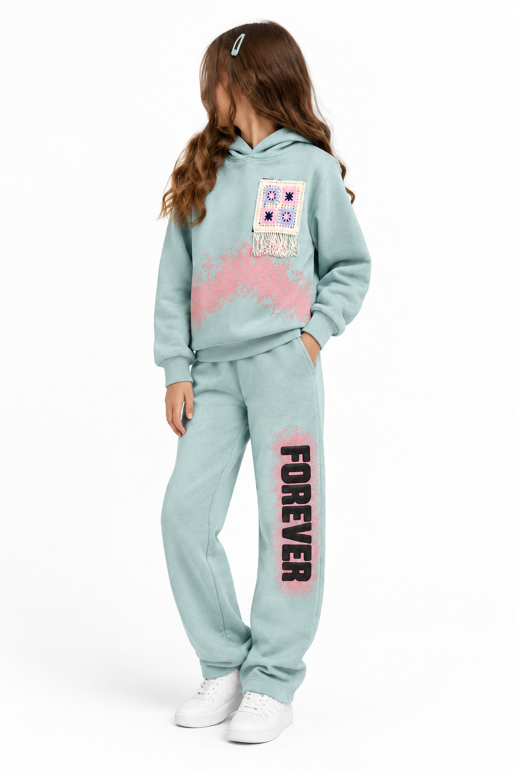 Star 606 Girls' Fleece Set - Petrol