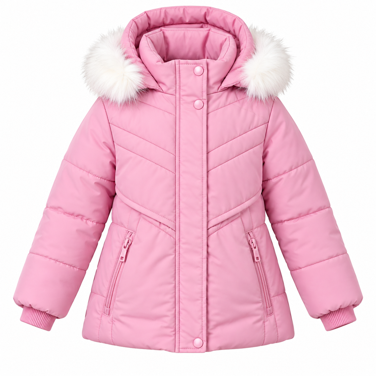 Long Winter Jacket with Fur Hood - Kids Story 8100