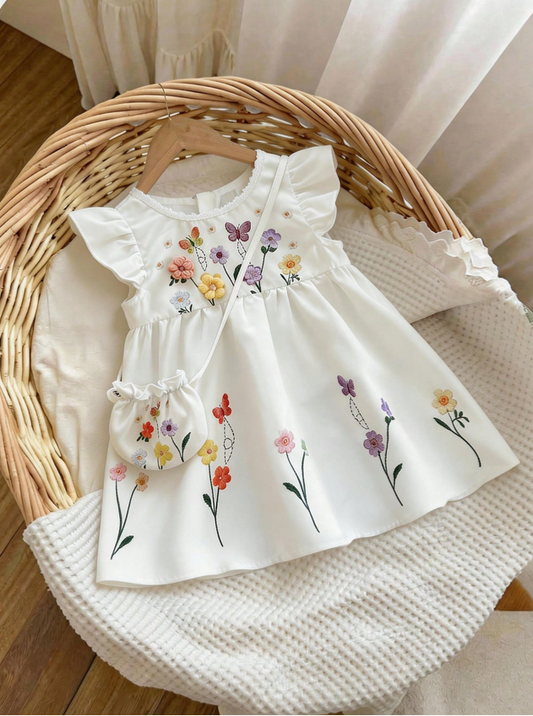 Girl Ruffle Dress with bag