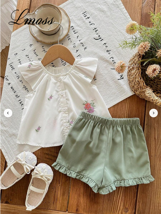 LMoss Kids Newborn Baby Girls Floral Set