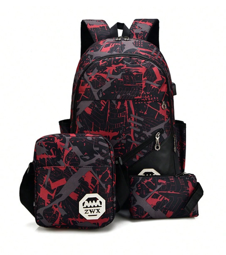 Set Of 3 Color-Block Mix & Match Fashion Backpacks