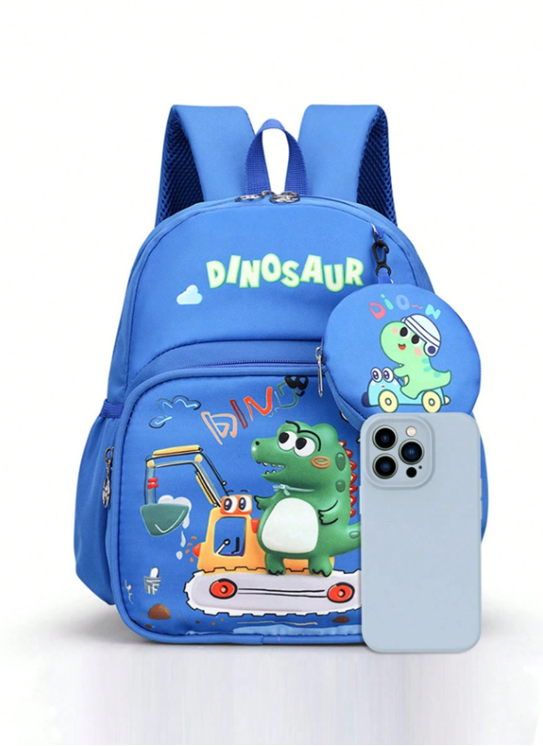 Dark Blue Dinosaur Backpack