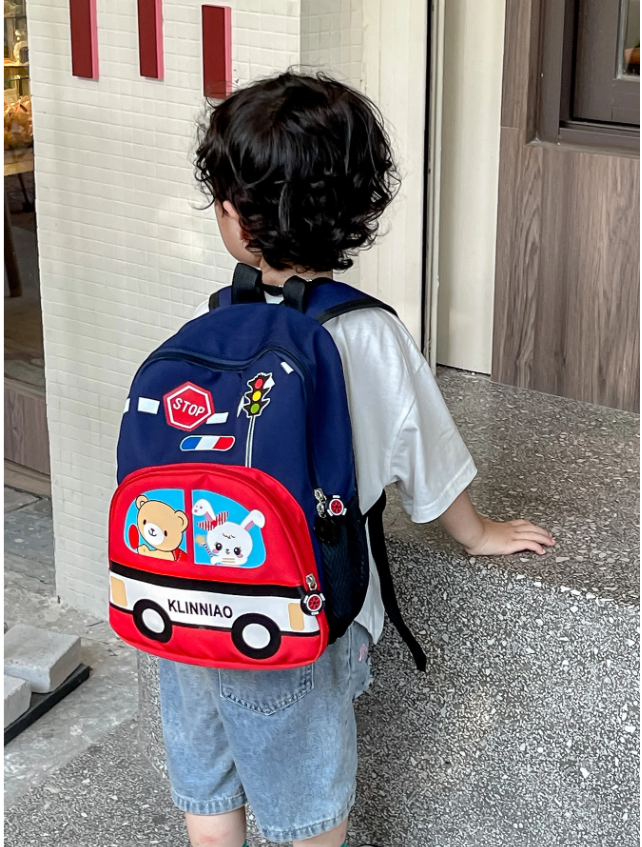 Cartoon Car & Animal Pattern Backpack