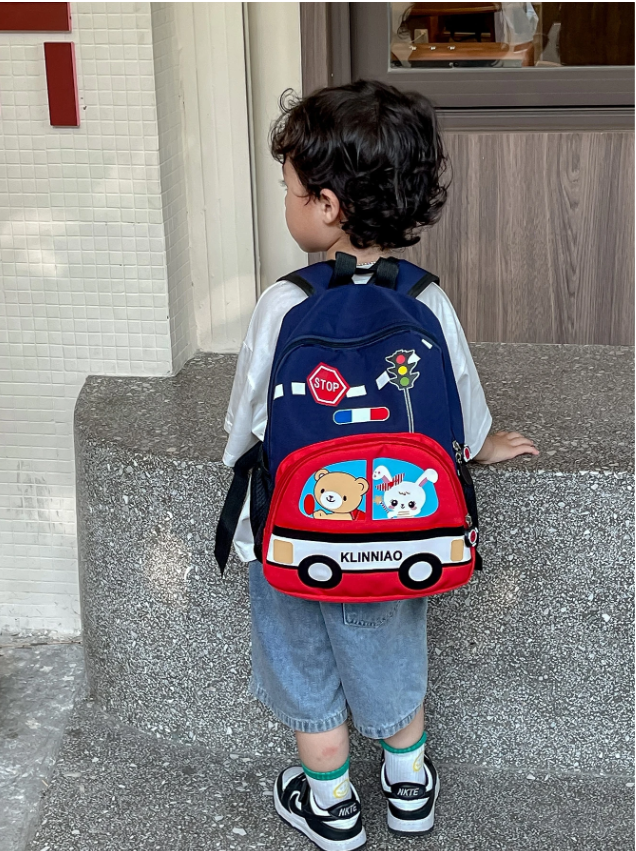 Cartoon Car & Animal Pattern Backpack