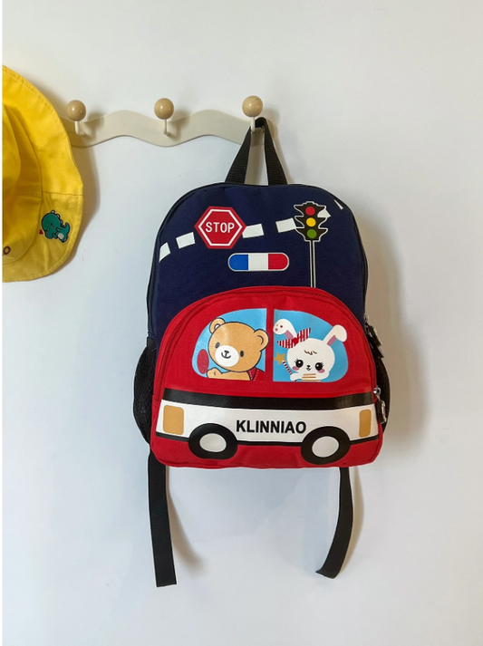 Cartoon Car & Animal Pattern Backpack