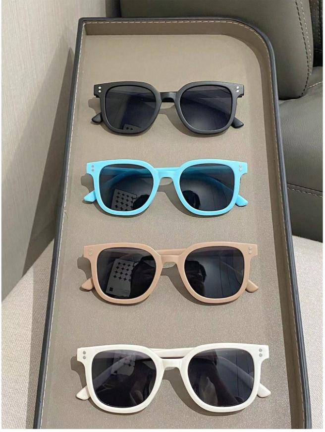 4pairs Kids Rectangle Frame Glasses, Simplistic & Fashionable Eyewear For Boys & Girls, Suitable For Parties, Daily Life And Outdoor Travel Accessories