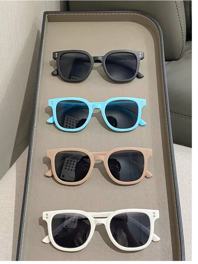 4pairs Kids Rectangle Frame Glasses, Simplistic & Fashionable Eyewear For Boys & Girls, Suitable For Parties, Daily Life And Outdoor Travel Accessories