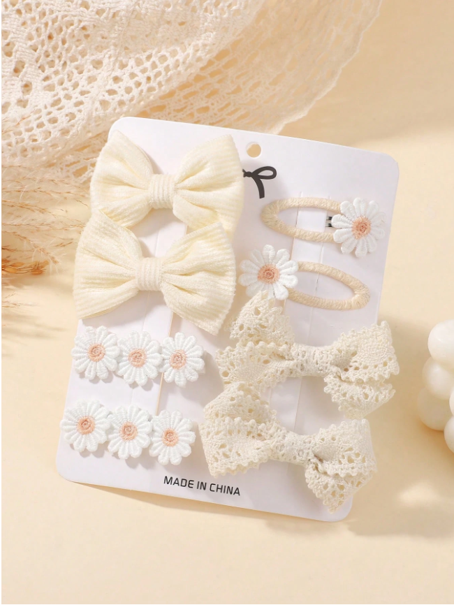 8pcs Cute Bowknot Hair Clips, Girls Ponytail Clips, Holiday Party Hair Accessories