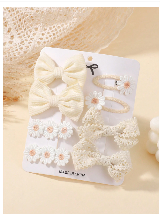8pcs Cute Bowknot Hair Clips, Girls Ponytail Clips, Holiday Party Hair Accessories