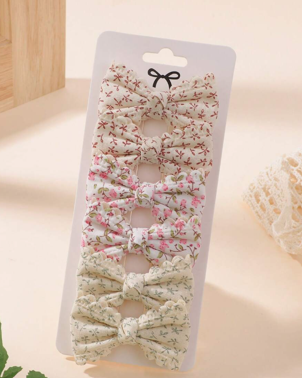 bilicaca 6pcs/Set Floral Pattern Hair Clips, Countryside Style Side Barrettes, Fashion Versatile For Daily And Travel Use
