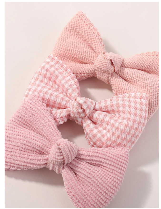 6pcs/Pack Cute Pink Girls Bowknot Hair Clips, Soft And Comfortable Hair Accessories