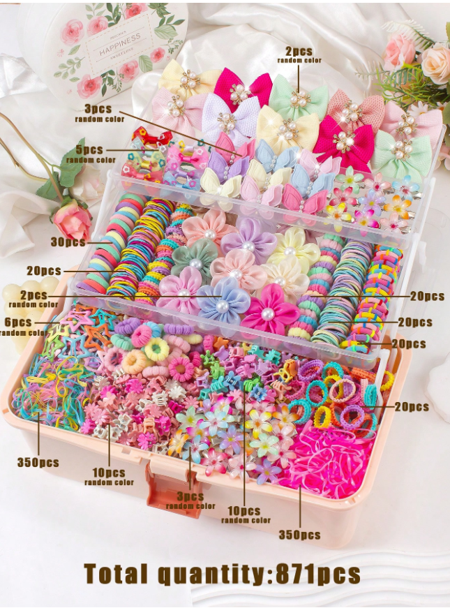 871pcs Girl Hair Accessories Set