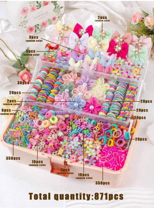 871pcs Girl Hair Accessories Set
