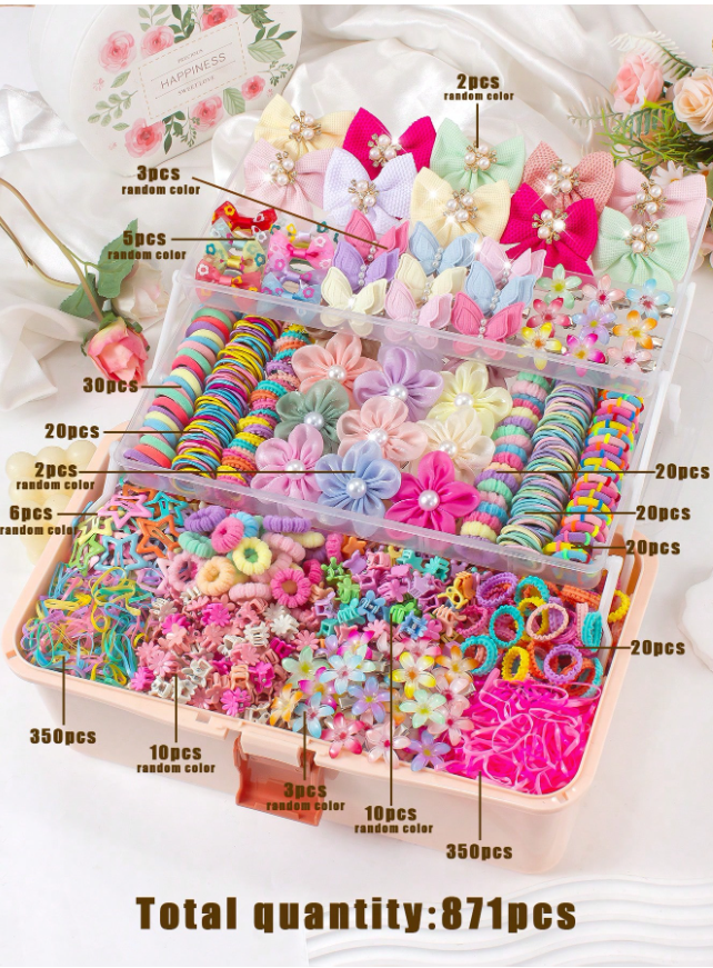871pcs Girl Hair Accessories Set