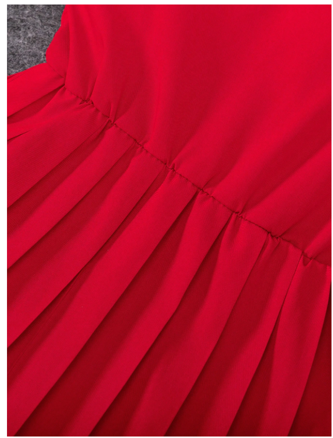 2pcs/Set Girls' Strawberry Decor Cardigan Dress With Button, Sleeveless Elegant Pleated Dress Suitable For Spring Autumn, Fashionable Casual Outfit For Birthday Party, Daily Wear
