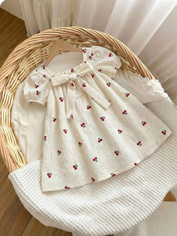 Vintage Baby Dress Girls Cherry Dress