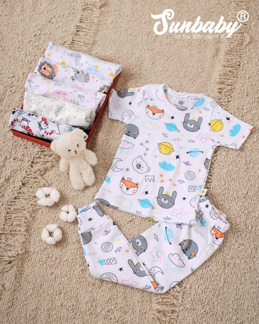 Sun Baby Printed Half Sleeve Baby Set