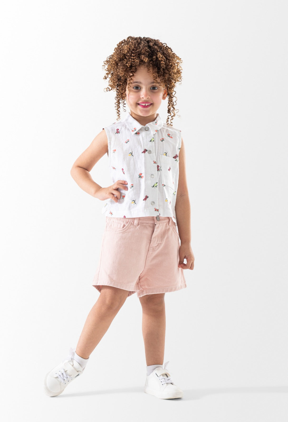 Girls Rose Print Blouse