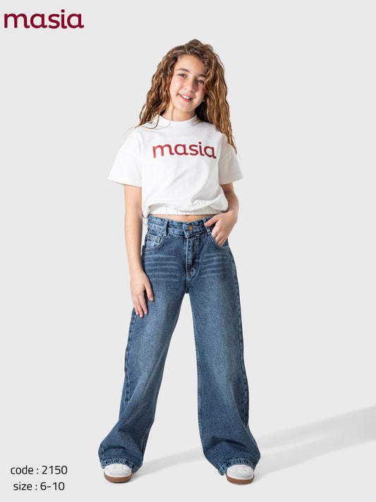 Girls Wide-Leg Premium Denim Jeans