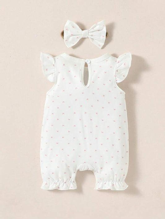Girl Butterfly Ruffle Romper