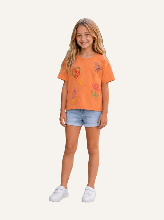 Bambino Girls Orange T-Shirt